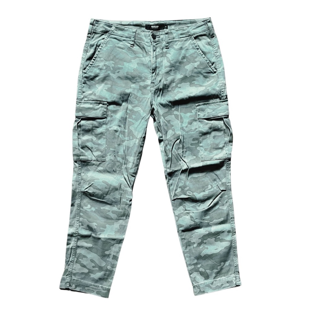 Women's Baggie Camo Cargo Pants Gray Green Relaxed Fit Utility Grunge